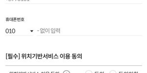 자동차 보험의 고장 긴급 출동 서비스 신청 화면